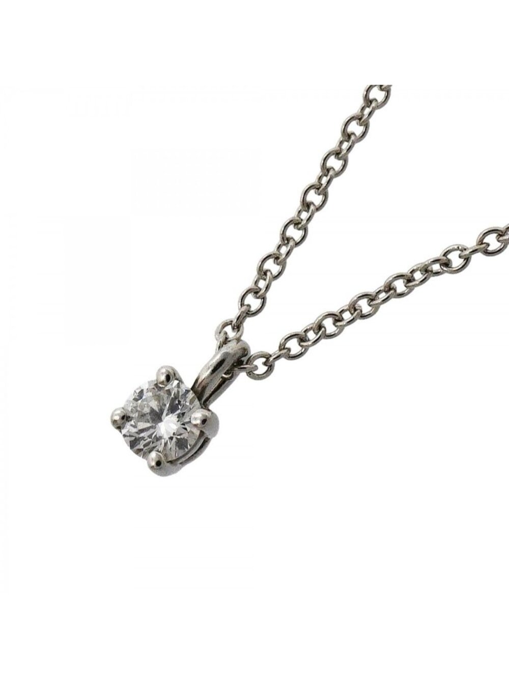 Tiffany & Co Necklace Solitaire Platinum Diamond